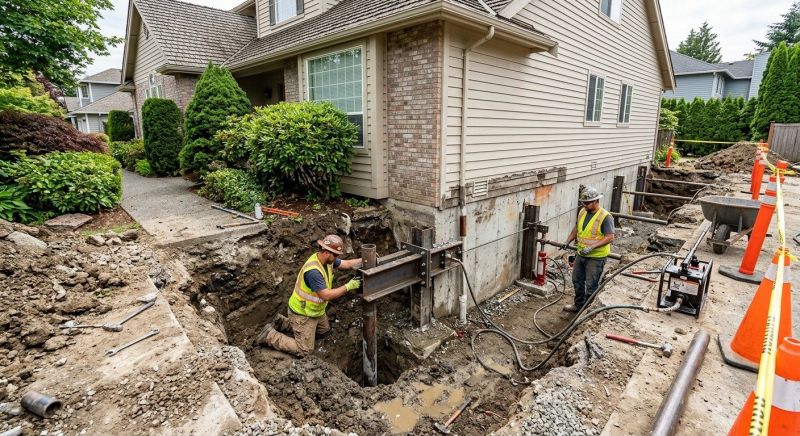 Our team working on Foundation Repair projects in Larimer County, CO